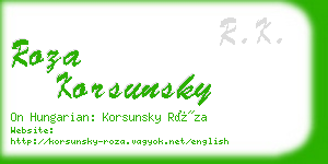 roza korsunsky business card